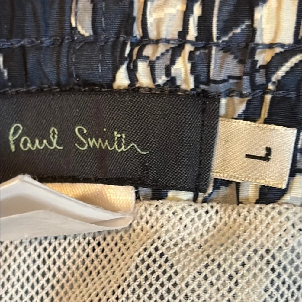 Paul Smith Black and Gray Graphic Swim Trunks